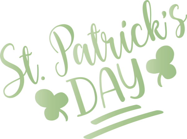 Transparent St. Patrick's Day Green Font Text for Saint Patrick for St Patricks Day
