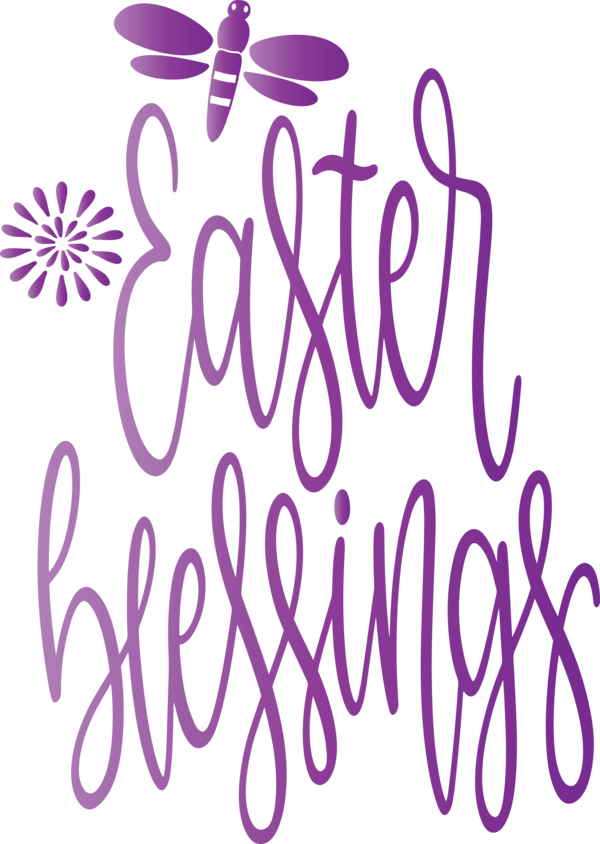 Transparent Easter Font Text Purple for Easter Day for Easter