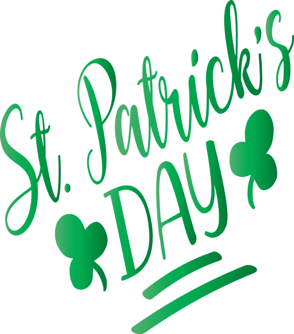 Transparent St. Patrick's Day Green Text Font for Saint Patrick for St Patricks Day