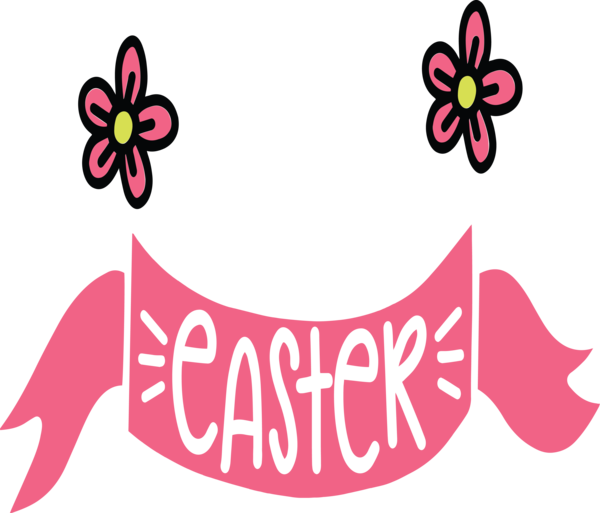 Transparent Easter Pink Text Font for Easter Day for Easter