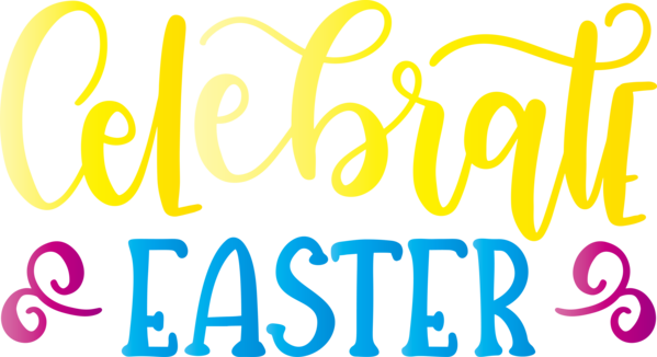 Transparent Easter Text Font Yellow for Easter Day for Easter