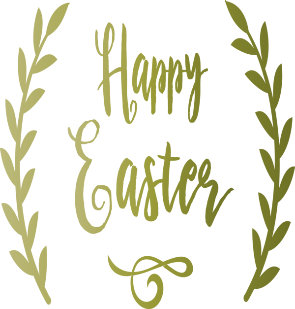 Transparent Easter Font Text Plant for Easter Day for Easter
