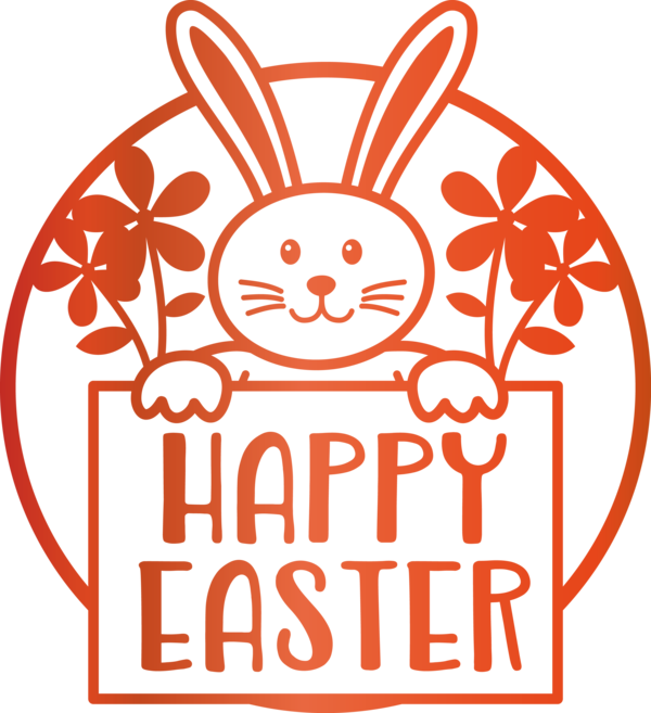 Transparent Easter Orange Text Head for Easter Day for Easter