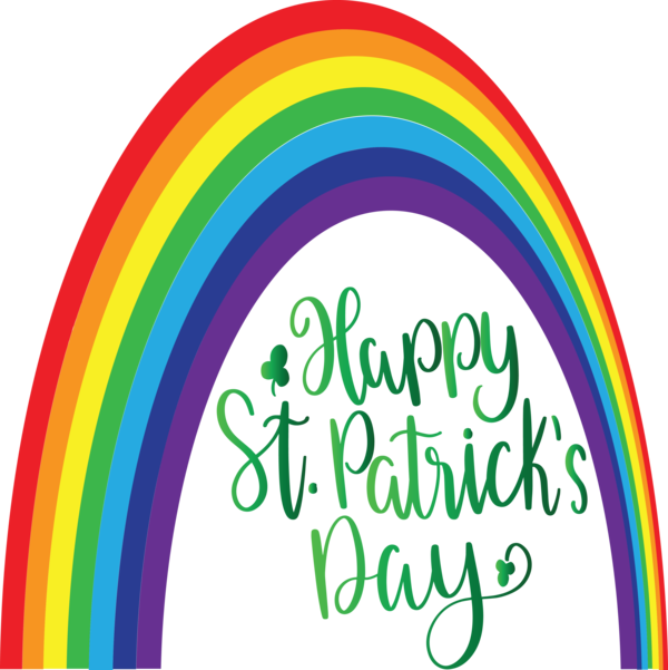 Transparent St. Patrick's Day Rainbow Line Logo for Saint Patrick for St Patricks Day