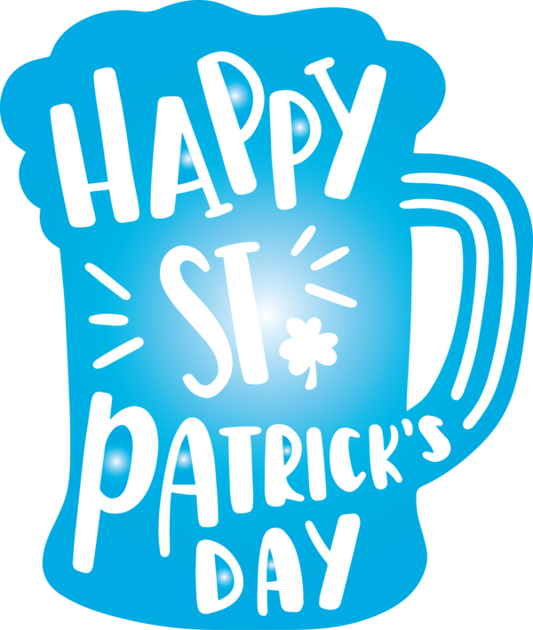 Transparent St. Patrick's Day Text Turquoise Teal for Saint Patrick for St Patricks Day