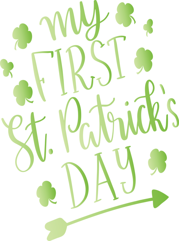 Transparent St. Patrick's Day Green Text Font for Saint Patrick for St Patricks Day