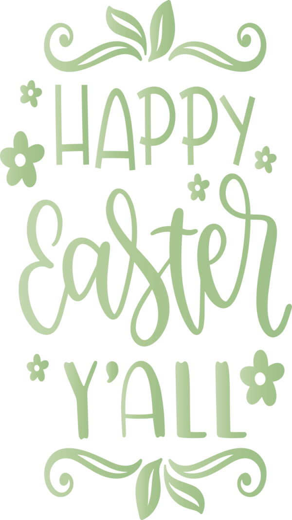 Transparent Easter Green Font Text for Easter Day for Easter