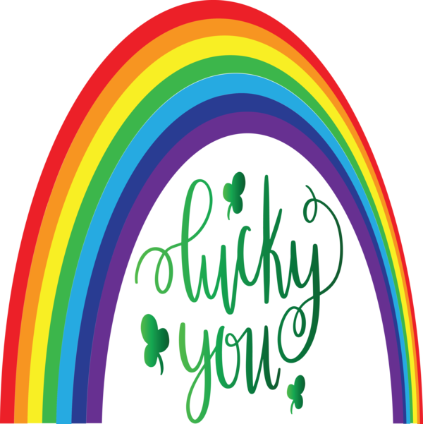 Transparent St. Patrick's Day Rainbow Line Logo for Saint Patrick for St Patricks Day