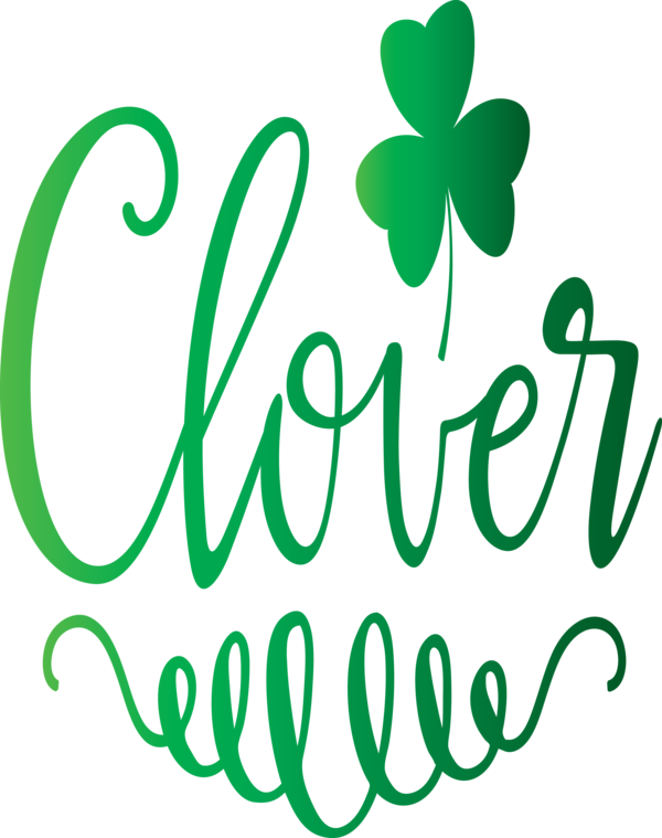 Transparent St. Patrick's Day Green Text Leaf for Saint Patrick for St Patricks Day