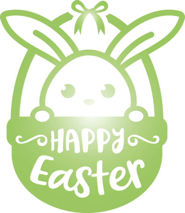 Transparent Easter Green Sticker Logo for Easter Day for Easter
