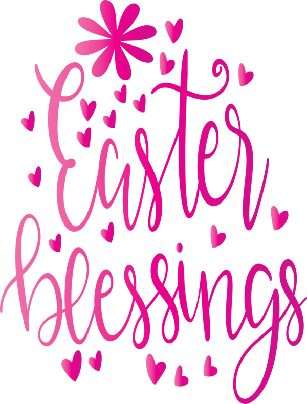 Transparent Easter Text Pink Font for Easter Day for Easter