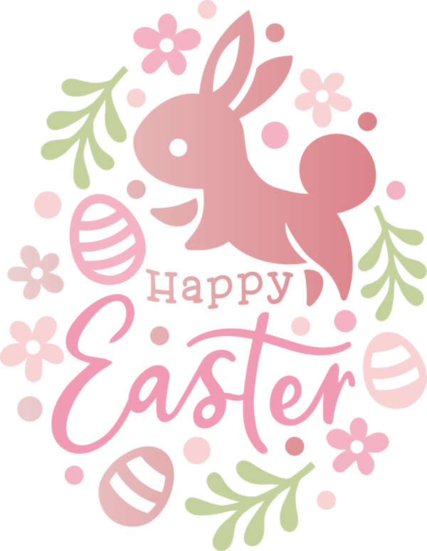 Transparent Easter Pink Design Wall sticker for Easter Day for Easter