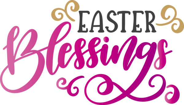 Transparent Easter Text Font Pink for Easter Day for Easter