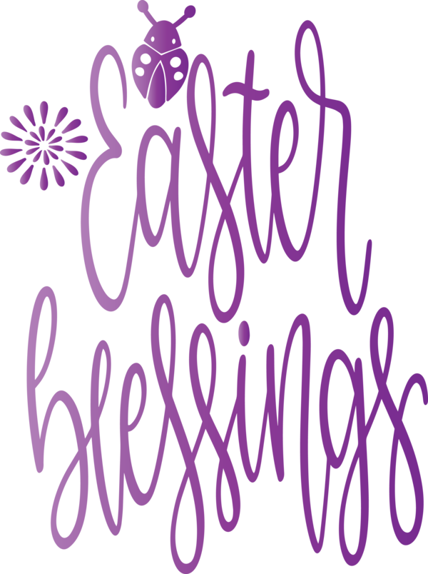 Transparent Easter Text Font Purple for Easter Day for Easter