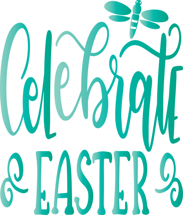 Transparent Easter Font Text Green for Easter Day for Easter