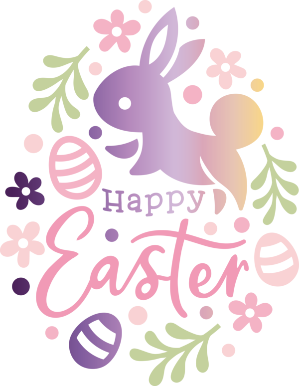 Transparent Easter Pink Design Easter bunny for Easter Day for Easter