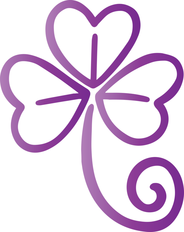 Transparent St. Patrick's Day Purple Violet Symbol for Saint Patrick for St Patricks Day