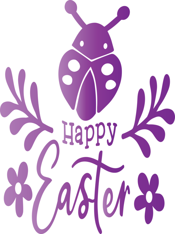 Transparent Easter Purple Violet Text for Easter Day for Easter