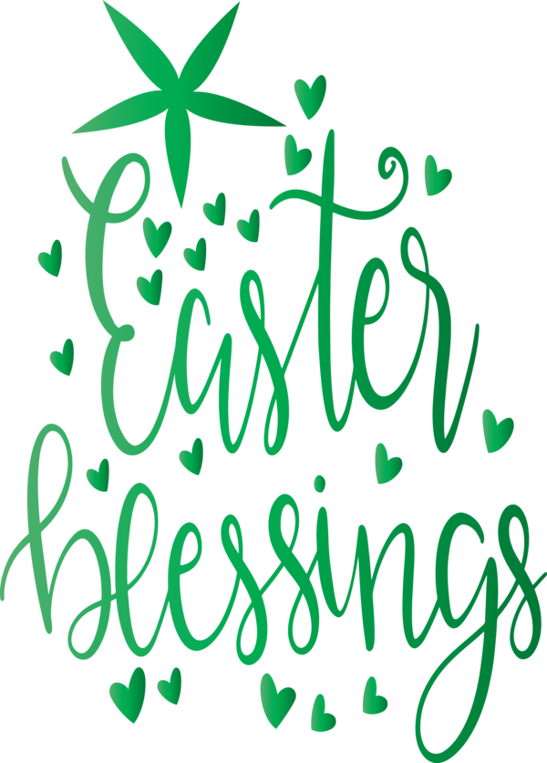 Transparent Easter Text Green Font for Easter Day for Easter