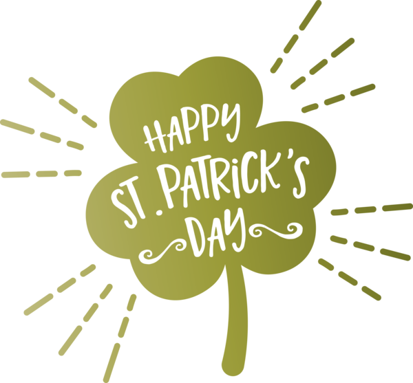 Transparent St. Patrick's Day Font Text Logo for Saint Patrick for St Patricks Day