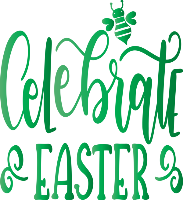 Transparent Easter Green Text Font for Easter Day for Easter