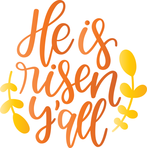 Transparent Easter Text Font Yellow for Easter Day for Easter