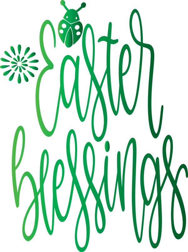 Transparent Easter Font Text Green for Easter Day for Easter