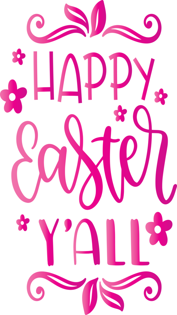 Transparent Easter Pink Text Font for Easter Day for Easter