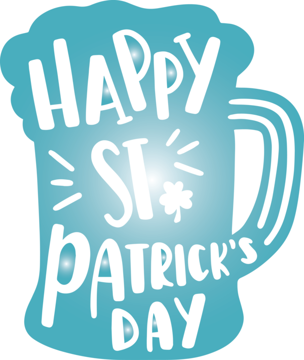 Transparent St. Patrick's Day Text Turquoise Mug for Saint Patrick for St Patricks Day