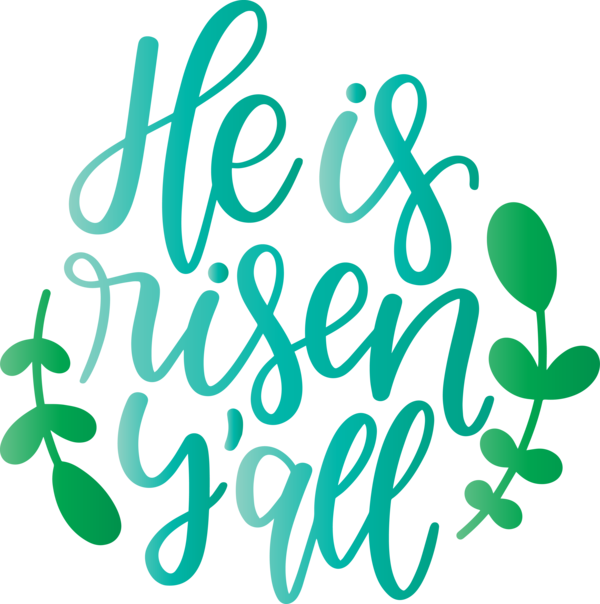 Transparent Easter Text Green Font for Easter Day for Easter