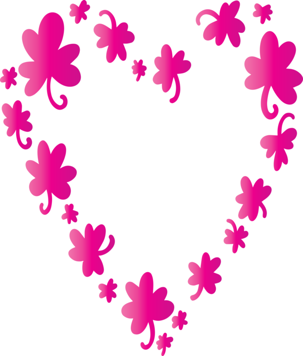 Transparent St. Patrick's Day Pink Heart Petal for Saint Patrick for St Patricks Day