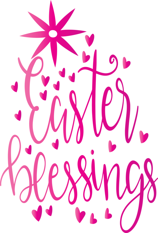 Transparent Easter Text Pink Font for Easter Day for Easter
