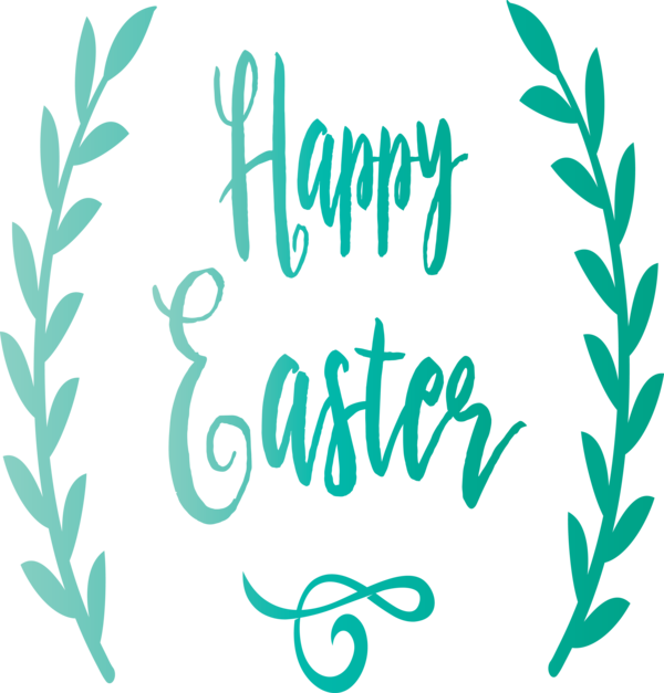 Transparent Easter Text Font Leaf for Easter Day for Easter