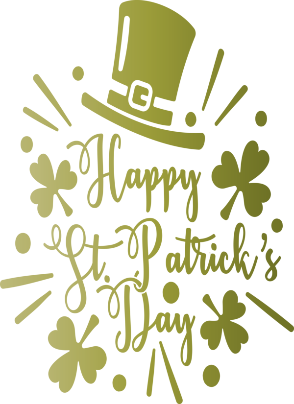 Transparent St. Patrick's Day Leaf Font Plant for Saint Patrick for St Patricks Day