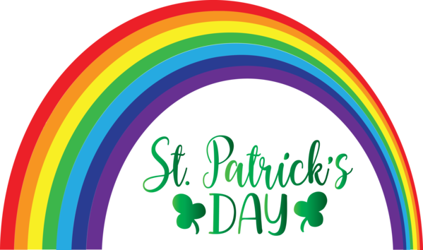 Transparent St. Patrick's Day Rainbow Line Circle for Saint Patrick for St Patricks Day