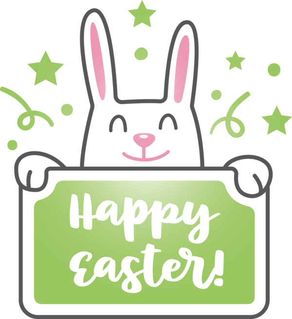 Transparent Easter Green Easter bunny Rabbit for Easter Day for Easter