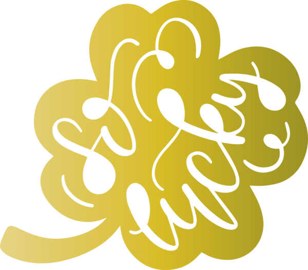 Transparent St. Patrick's Day Yellow Font Logo for Saint Patrick for St Patricks Day