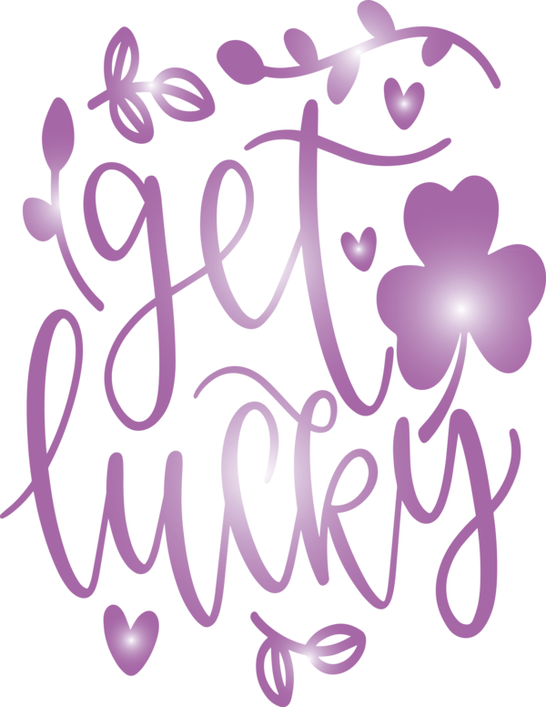 Transparent St. Patrick's Day Text Purple Font for Saint Patrick for St Patricks Day