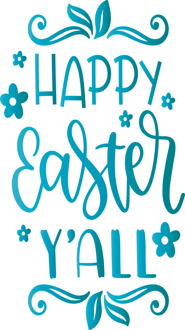 Transparent Easter Text Font Turquoise for Easter Day for Easter