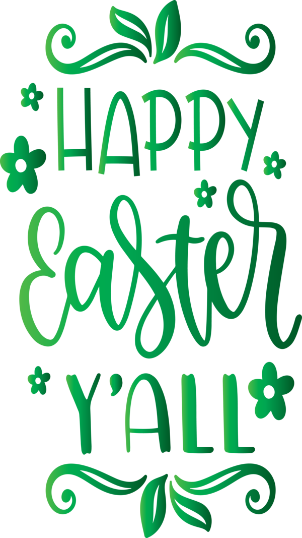 Transparent Easter Green Text Font for Easter Day for Easter