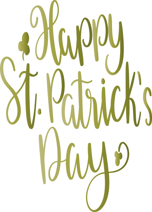 Transparent St. Patrick's Day Font Text Calligraphy for Saint Patrick for St Patricks Day