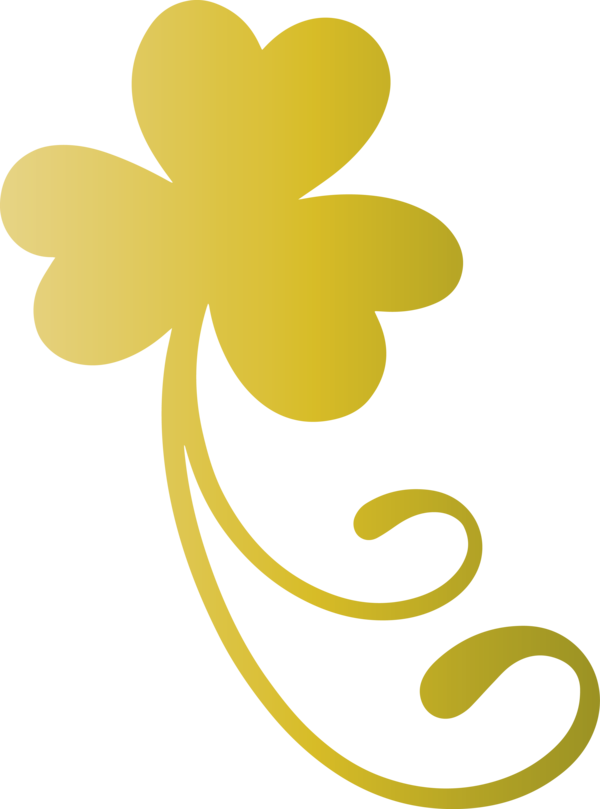 Transparent St. Patrick's Day Yellow Leaf Font for Saint Patrick for St Patricks Day