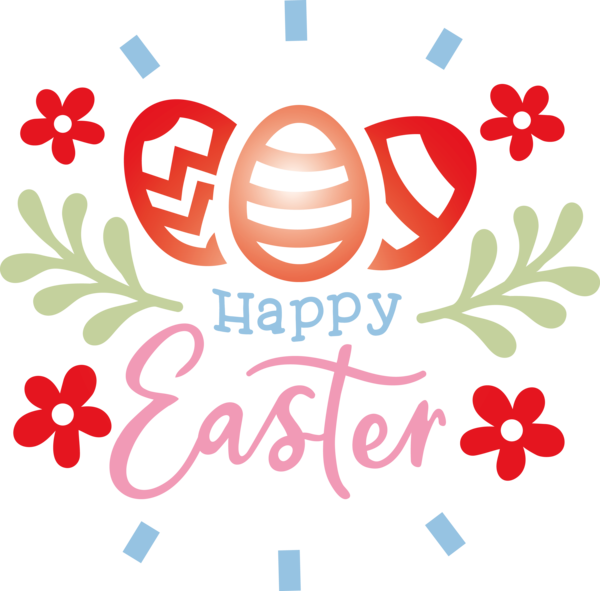 Transparent Easter Font Logo for Easter Day for Easter
