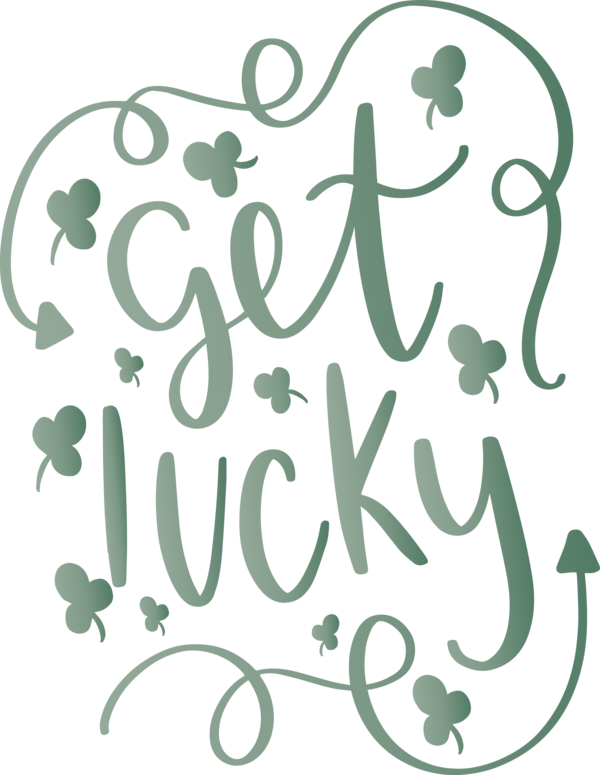 Transparent St. Patrick's Day Text Font Calligraphy for Saint Patrick for St Patricks Day