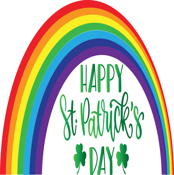Transparent St. Patrick's Day Line Font Logo for Saint Patrick for St Patricks Day