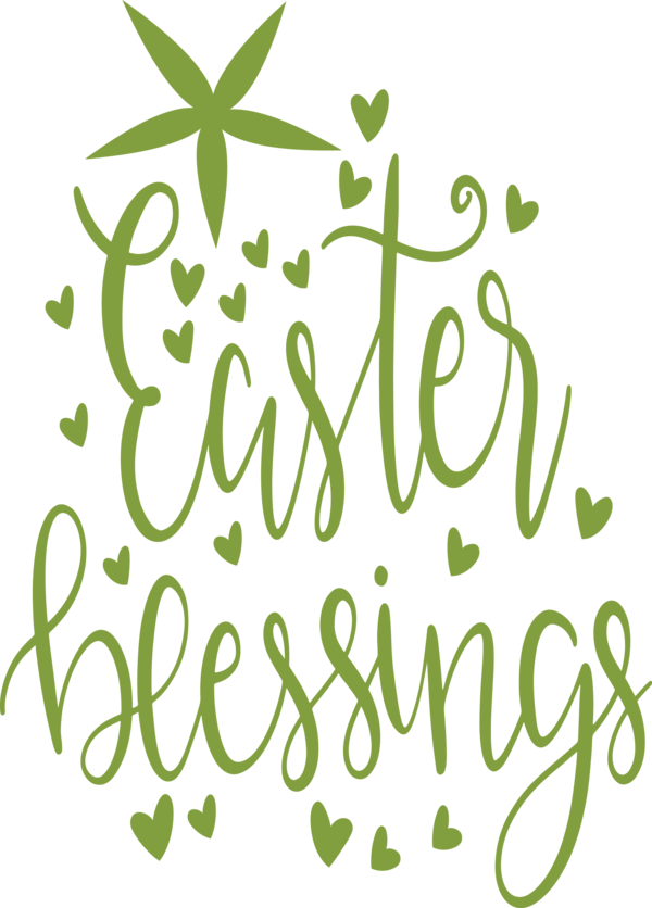 Transparent Easter Text Green Font for Easter Day for Easter