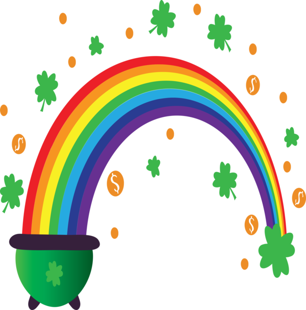Transparent St. Patrick's Day Green Meteorological phenomenon Rainbow for Saint Patrick for St Patricks Day