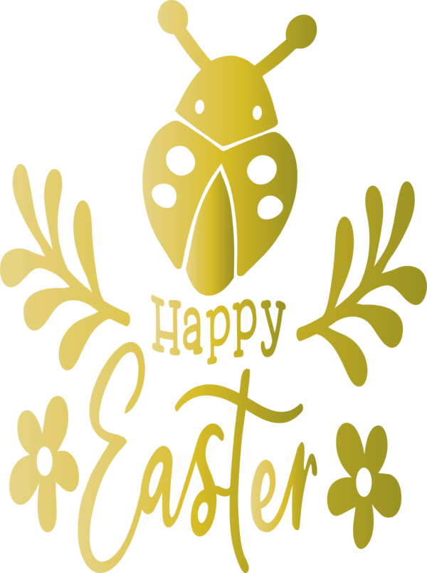 Transparent Easter Yellow Font Logo for Easter Day for Easter