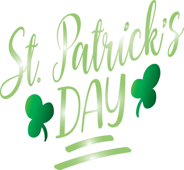 Transparent St. Patrick's Day Green Text Font for Saint Patrick for St Patricks Day