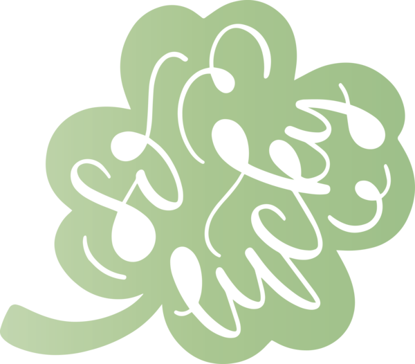 Transparent St. Patrick's Day Green Leaf Font for Saint Patrick for St Patricks Day